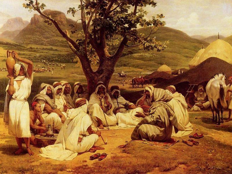 Horace Vernet The Arab Tale Teller, 39 x 54 inches, oil painting Norge oil painting art